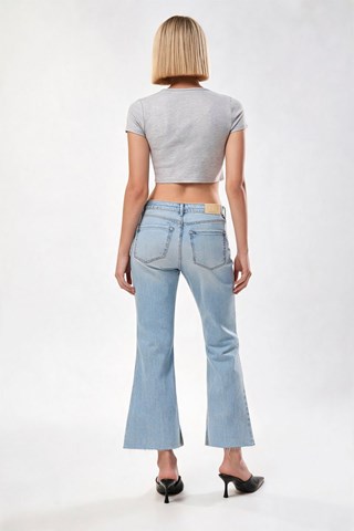 Crop Top - Gemêleerd Lichtgrijs