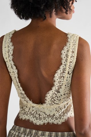 Kanten Top - Beige