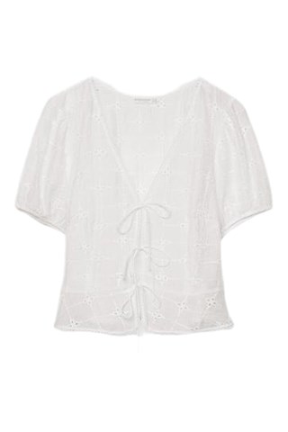 Top con bordado inglés - Blanco