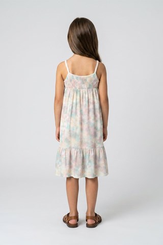 Jurk Tie and Dye - Ecru en Turquoise