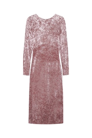 Velours Midi-jurk - Roze