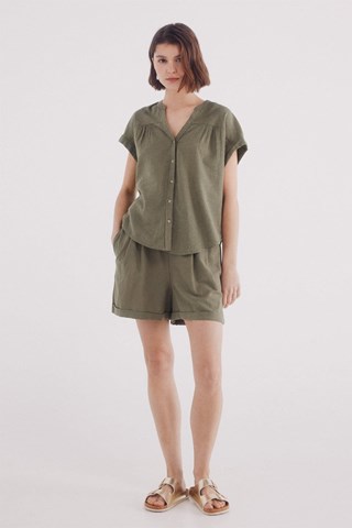 Camisa de lino - Caqui
