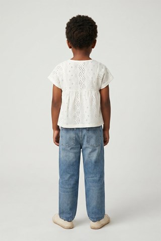 T-shirt met Engelse Borduursels - - Wit