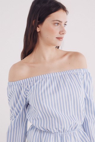Blusa - Blanco y celeste