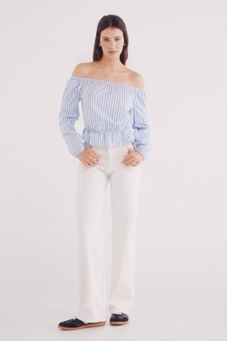 Blusa - Blanco y celeste