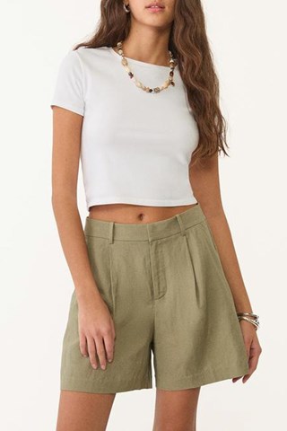 Short de tiro alto - Caqui