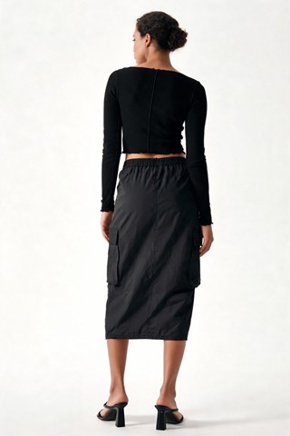 Falda midi - Negro