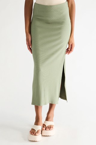 Midirok Hoge Taille - Zeegroen