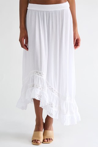 Falda midi - Blanco