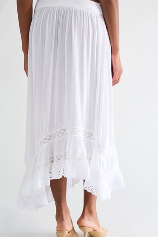 Falda midi - Blanco