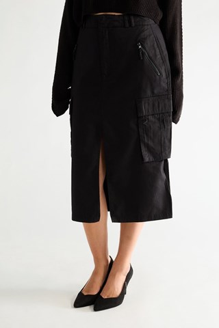 Falda midi - Negro