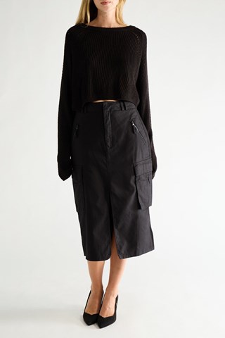 Falda midi - Negro