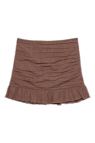 Minifalda de talle alto - Marrón