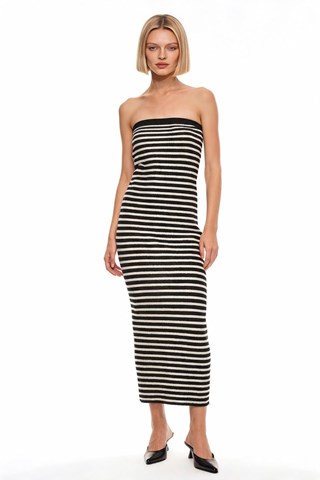Vestido largo - Negro y blanco