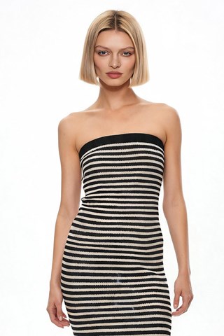 Vestido largo - Negro y blanco