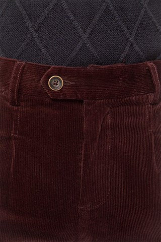 Pantalon slim en velours - Rouge