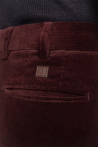 Pantalon slim en velours - Rouge