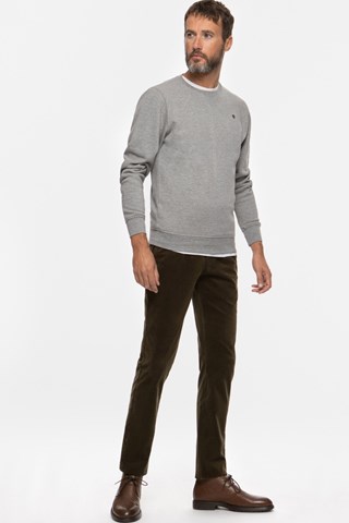 Pantalon slim en velours - Vert