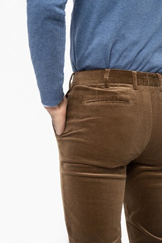 Pantalon slim en velours - Marron