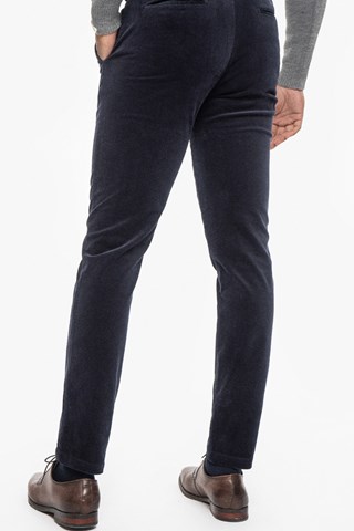 Pantalon slim en velours - Bleu marine