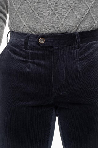 Pantalon slim en velours - Bleu marine