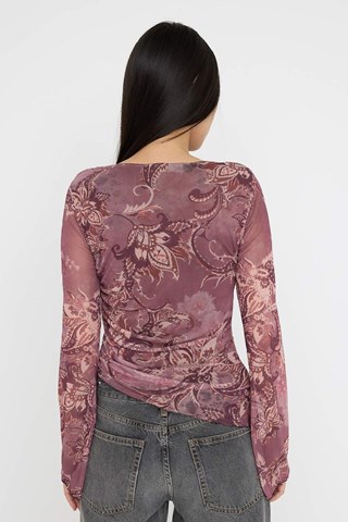 Top - Beige, viola e rosa