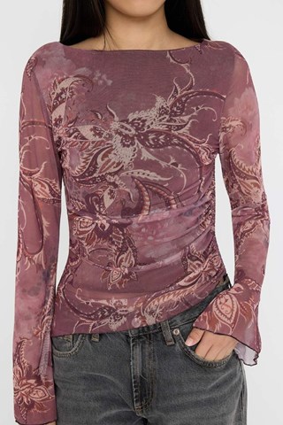 Top - Beige, viola e rosa