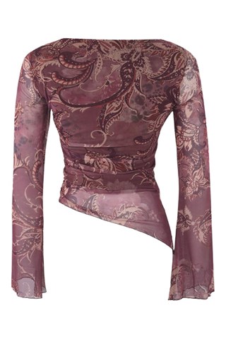 Top - Beige, viola e rosa