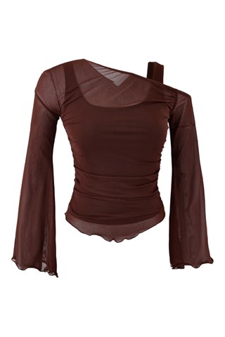 Crop top - Nero - Marrone