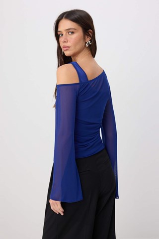 Crop top - Nero - Blu scuro