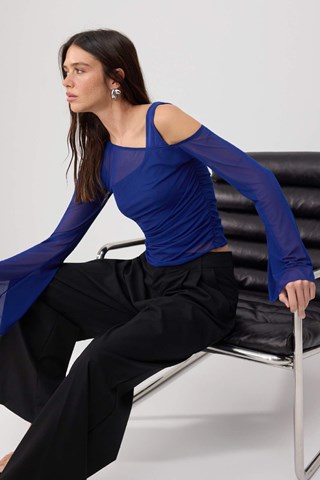 Crop top - Nero - Blu scuro