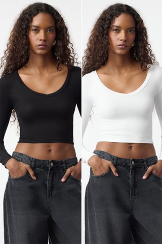 2 top slim - Nero e bianco - Bianco e nero