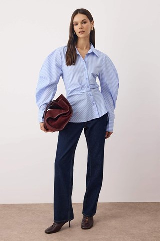 Camicia slim - Bianco e blu