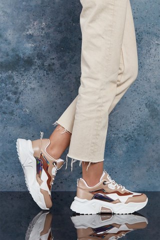 Sneakers platform - Bianco e marrone