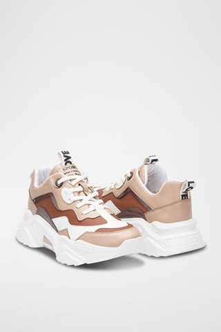 Sneakers platform - Bianco e marrone