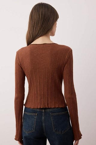 Cardigan slim - Marrone