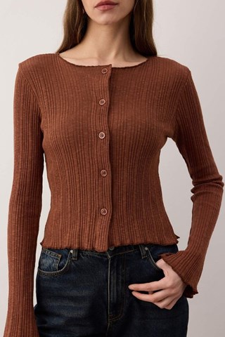 Cardigan slim - Marrone
