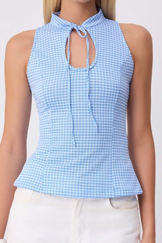 Blusa senza maniche - Azzurro