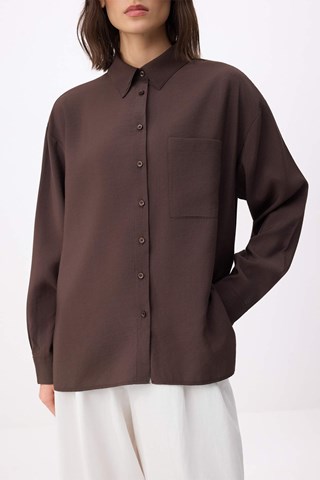 Camicia taglio ampio - Marrone