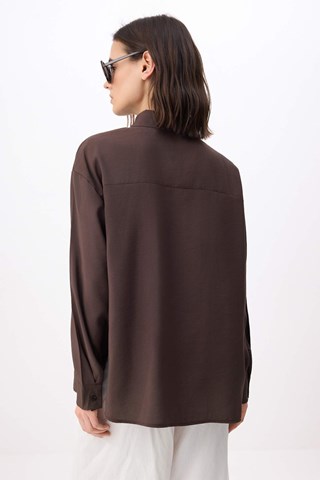 Camicia taglio ampio - Marrone