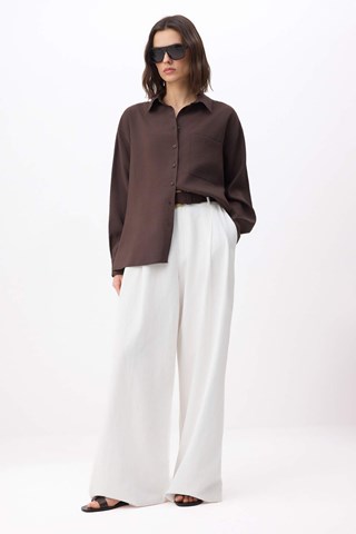 Camicia taglio ampio - Marrone