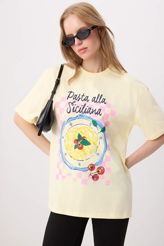 T-shirt oversize - Giallo chiaro