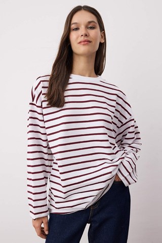 T-shirt a righe - Bianco