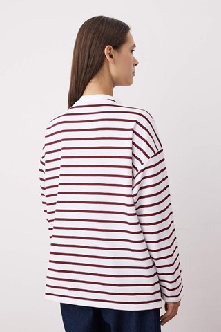 T-shirt a righe - Bianco