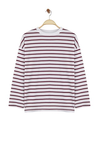 T-shirt a righe - Bianco