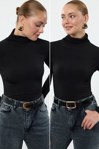 2 cinture - Nero - Dorato e nero