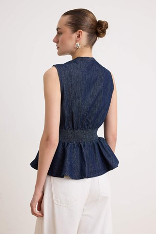 Blusa senza maniche - Blu scuro