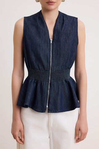 Blusa senza maniche - Blu scuro
