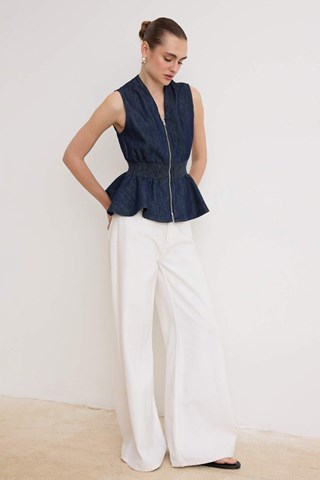 Blusa senza maniche - Blu scuro