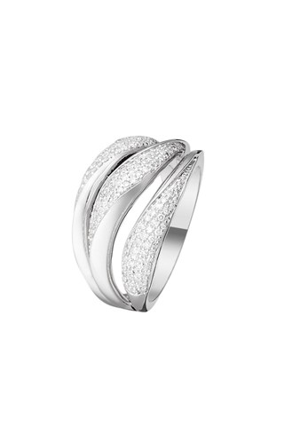 Anello Java - Oro bianco e diamanti